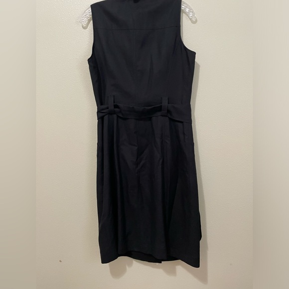 Isabella DeMarco Tahari Levine Black 55% Linen 45% Rayon Double Breasted Dress - Picture 3 of 16